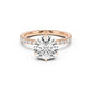 Ribbon Engagement Ring with Diamond Band