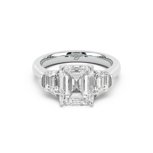 Evelyn Emerald Trapezoid Trilogy Ring