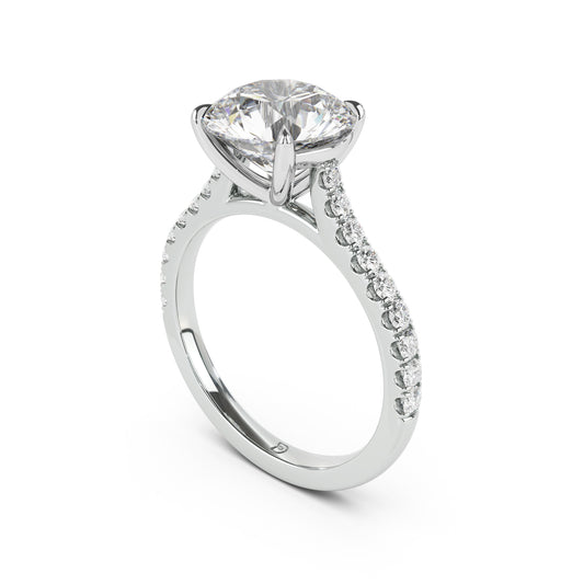 Embrace Engagement Ring with Diamond Band