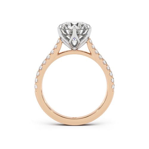 Florence Engagement Ring with Diamond Band