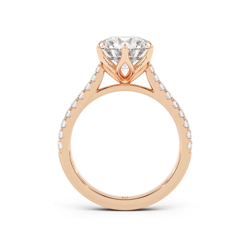 Florence Engagement Ring with Diamond Band