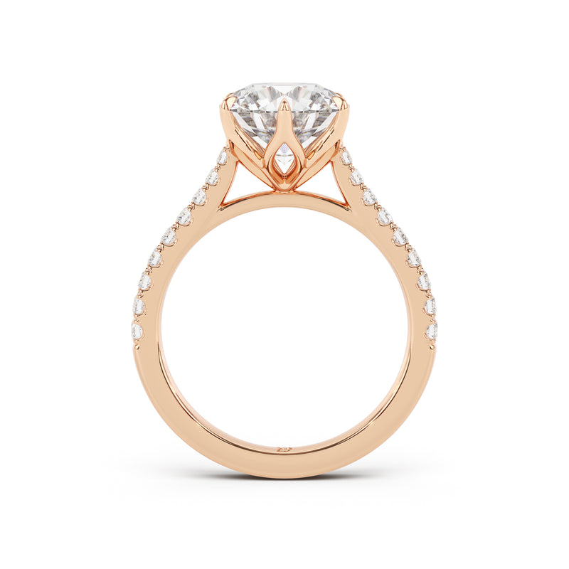 Florence Engagement Ring with Diamond Band