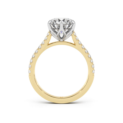 Florence Engagement Ring with Diamond Band