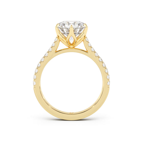 Florence Engagement Ring with Diamond Band