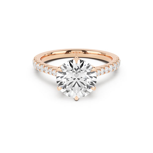Florence Engagement Ring with Diamond Band