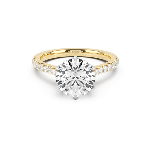 Florence Engagement Ring with Diamond Band