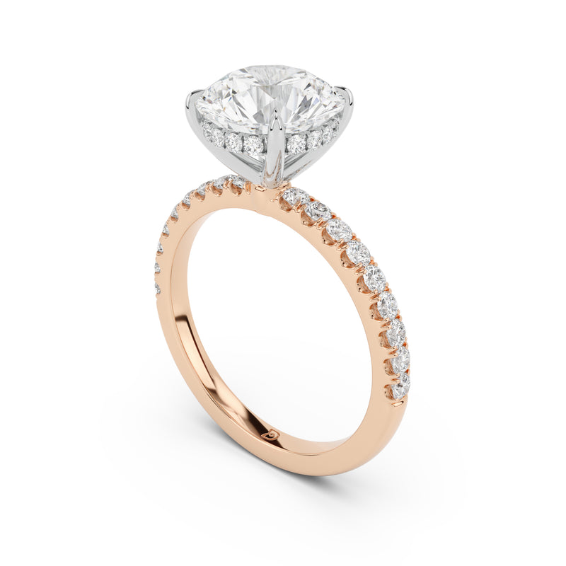 Ava Engagement Ring with Diamond Band