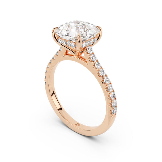 Notre Engagement Ring with Diamond Band