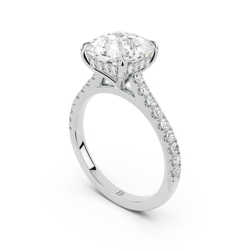 Notre Engagement Ring with Diamond Band