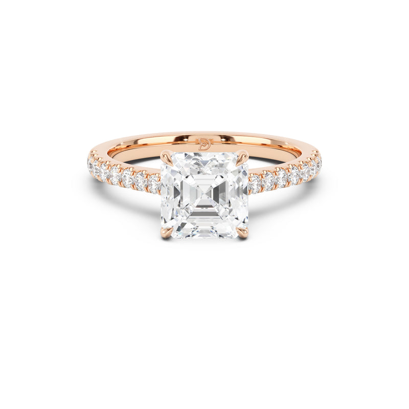 Notre Engagement Ring with Diamond Band