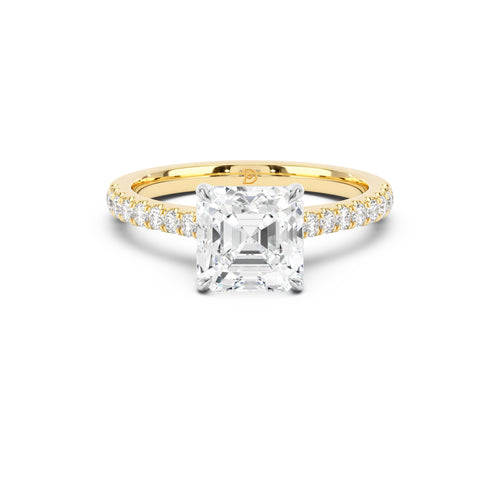 Notre Engagement Ring with Diamond Band