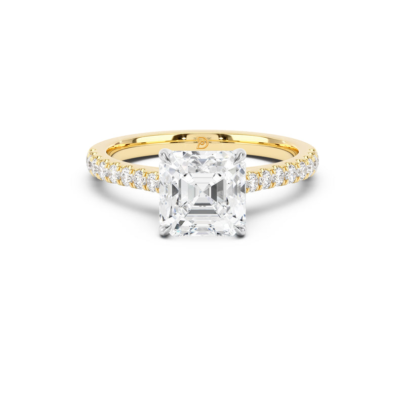 Notre Engagement Ring with Diamond Band