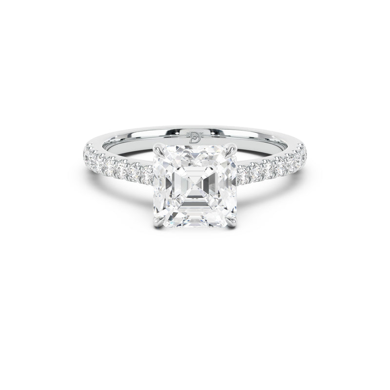 Notre Engagement Ring with Diamond Band