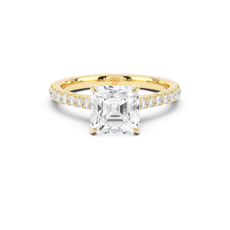 Notre Engagement Ring with Diamond Band