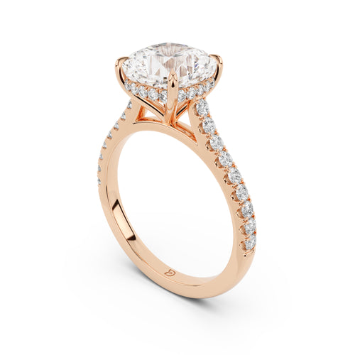Notre Engagement Ring with Diamond Band