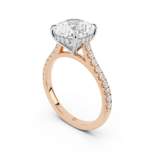 Notre Engagement Ring with Diamond Band