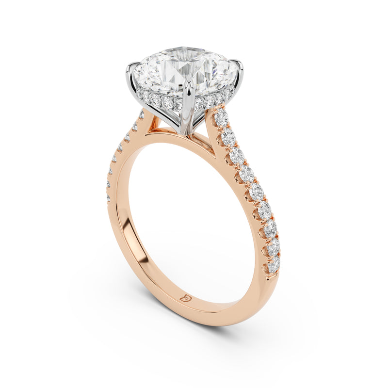 Notre Engagement Ring with Diamond Band