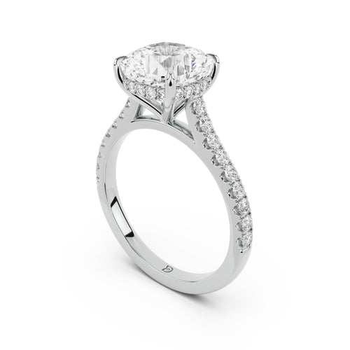 Notre Engagement Ring with Diamond Band