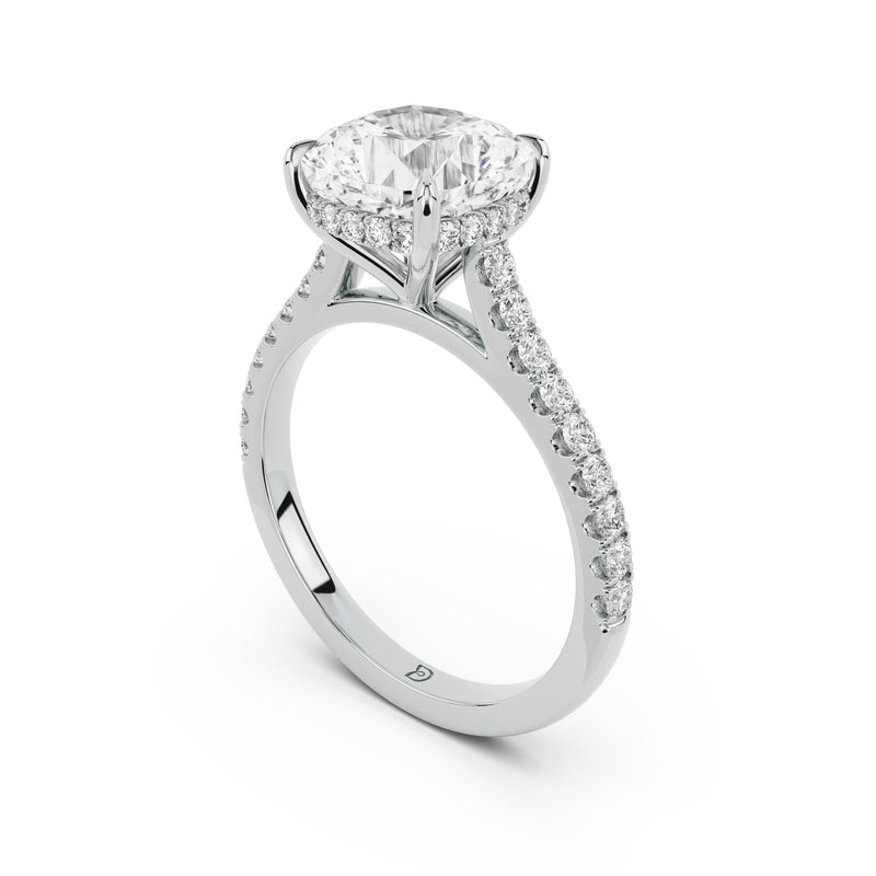 Notre Engagement Ring with Diamond Band