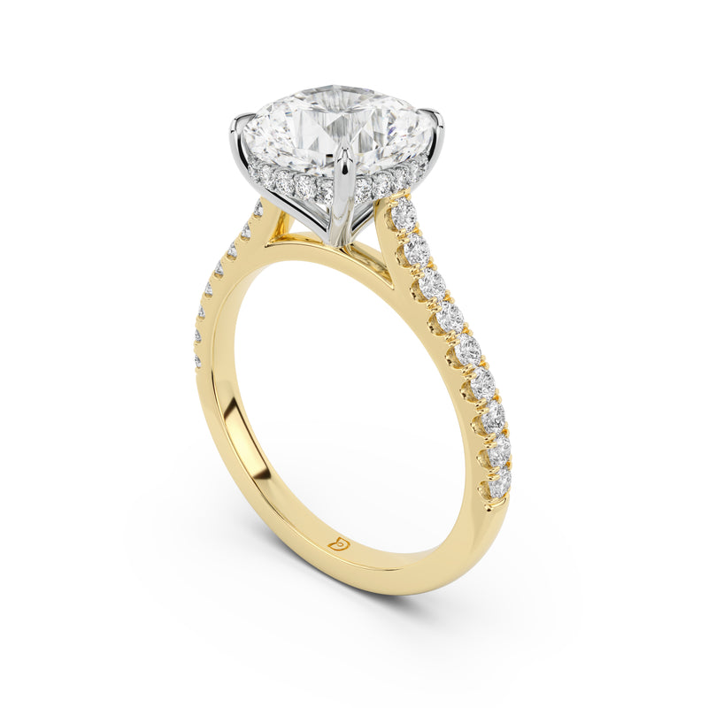 Notre Engagement Ring with Diamond Band