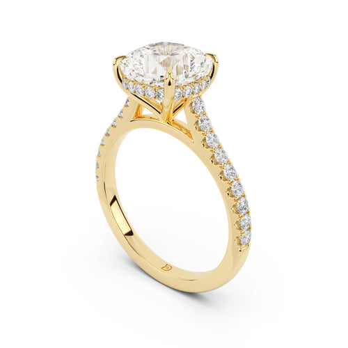 Notre Engagement Ring with Diamond Band