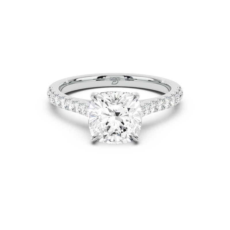 Notre Engagement Ring with Diamond Band