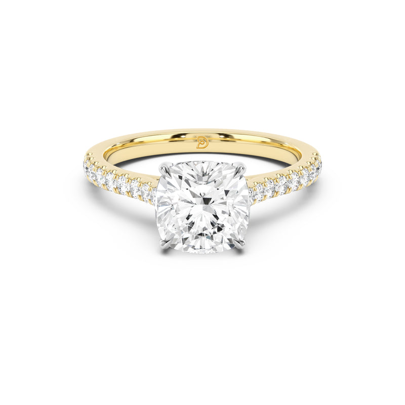 Notre Engagement Ring with Diamond Band