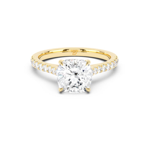 Notre Engagement Ring with Diamond Band