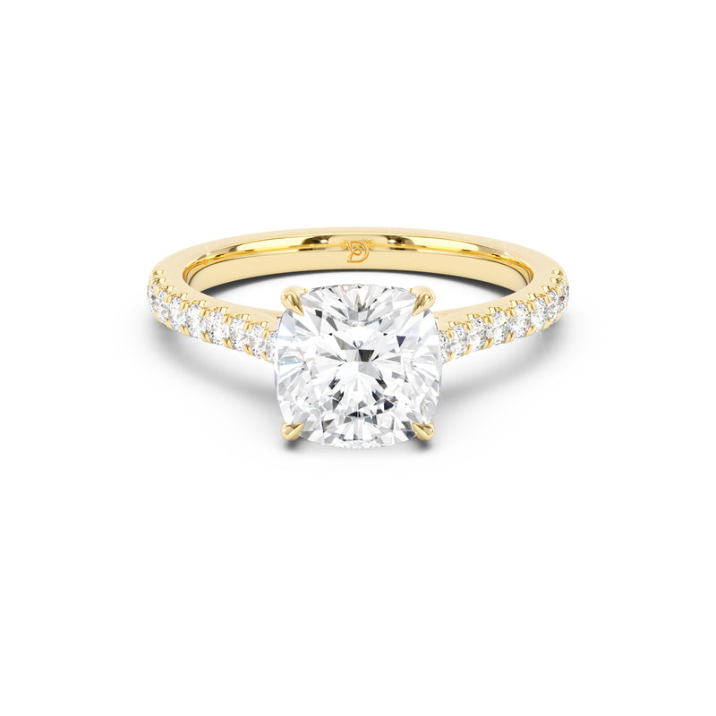 Notre Engagement Ring with Diamond Band