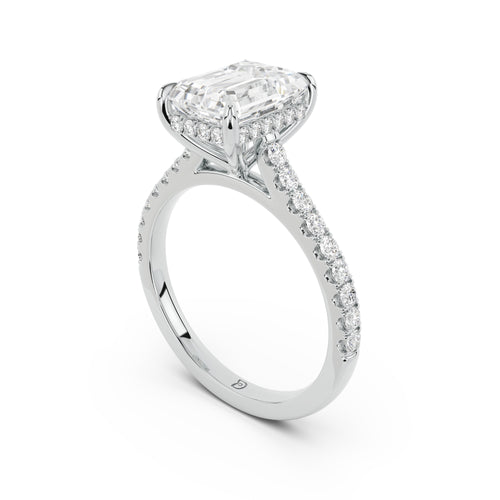 Notre Engagement Ring with Diamond Band