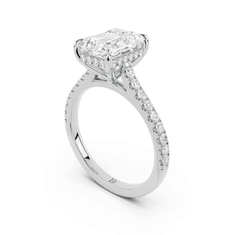 Notre Engagement Ring with Diamond Band