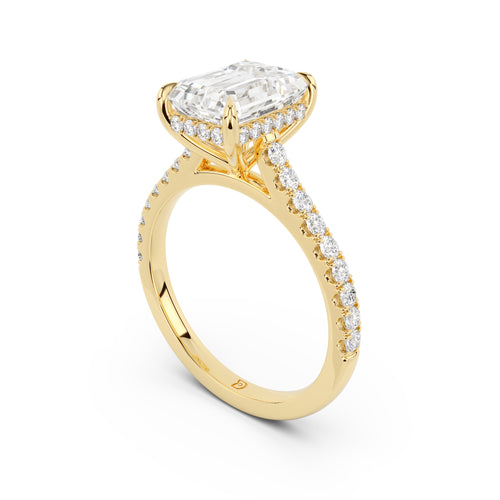Notre Engagement Ring with Diamond Band