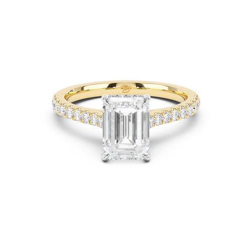 Notre Engagement Ring with Diamond Band