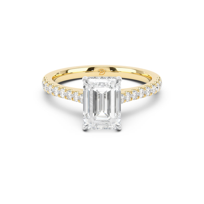 Notre Engagement Ring with Diamond Band