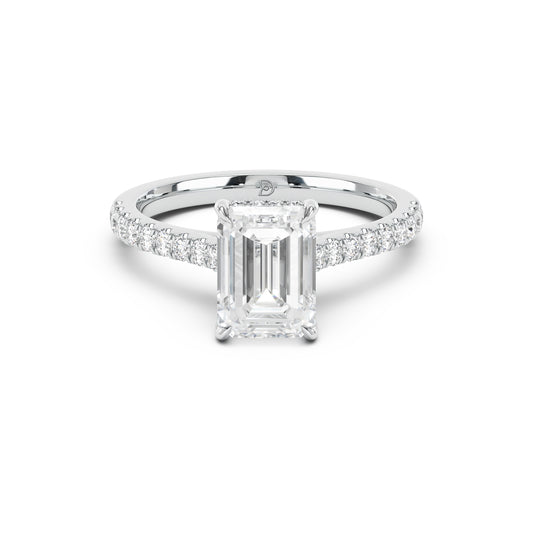 Notre Engagement Ring with Diamond Band