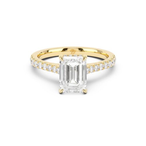 Notre Engagement Ring with Diamond Band