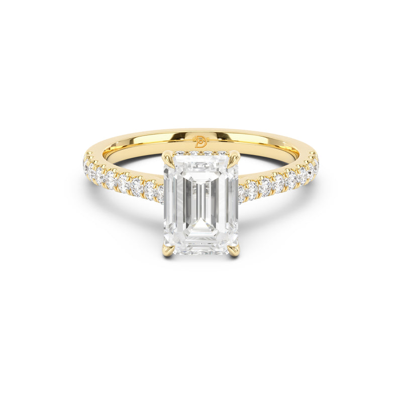 Notre Engagement Ring with Diamond Band