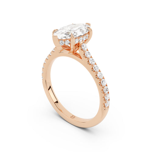 Notre Engagement Ring with Diamond Band