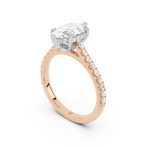 Notre Engagement Ring with Diamond Band