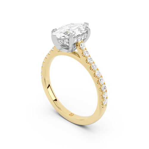 Notre Engagement Ring with Diamond Band