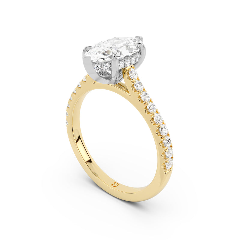Notre Engagement Ring with Diamond Band