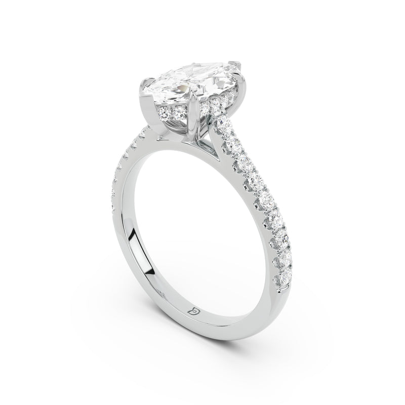 Notre Engagement Ring with Diamond Band