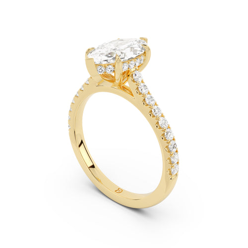 Notre Engagement Ring with Diamond Band