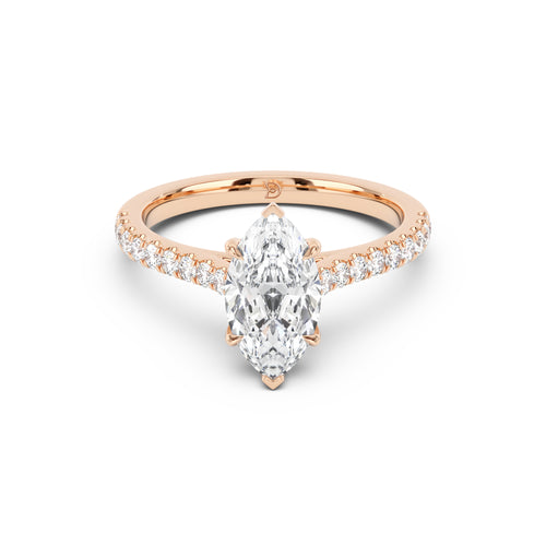 Notre Engagement Ring with Diamond Band