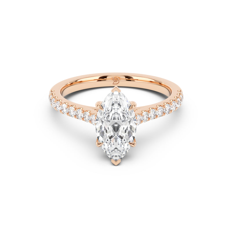 Notre Engagement Ring with Diamond Band
