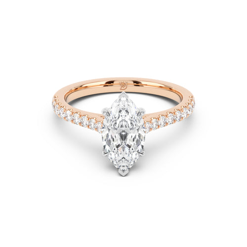 Notre Engagement Ring with Diamond Band