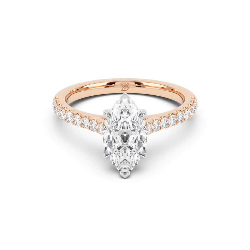 Notre Engagement Ring with Diamond Band