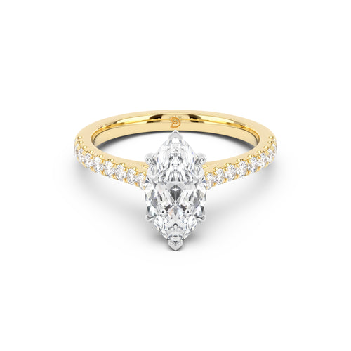 Notre Engagement Ring with Diamond Band