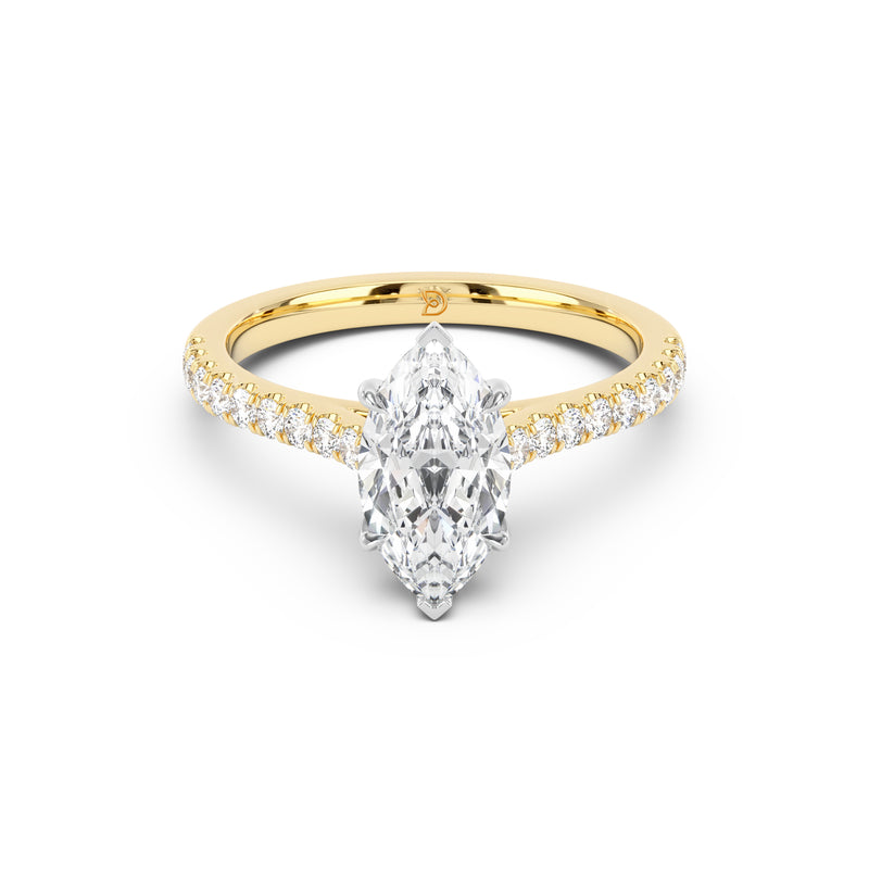 Notre Engagement Ring with Diamond Band