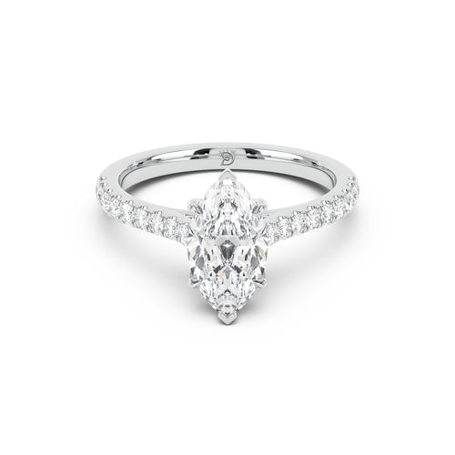 Notre Engagement Ring with Diamond Band